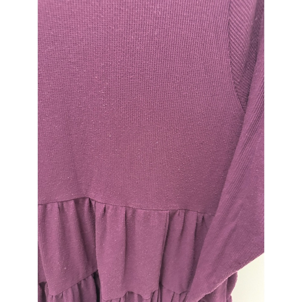 Torrid Purple Waffle Knit Tiered Mini Dress Long Sleeve V-Neck Pockets Size 3 - Picture 7 of 8